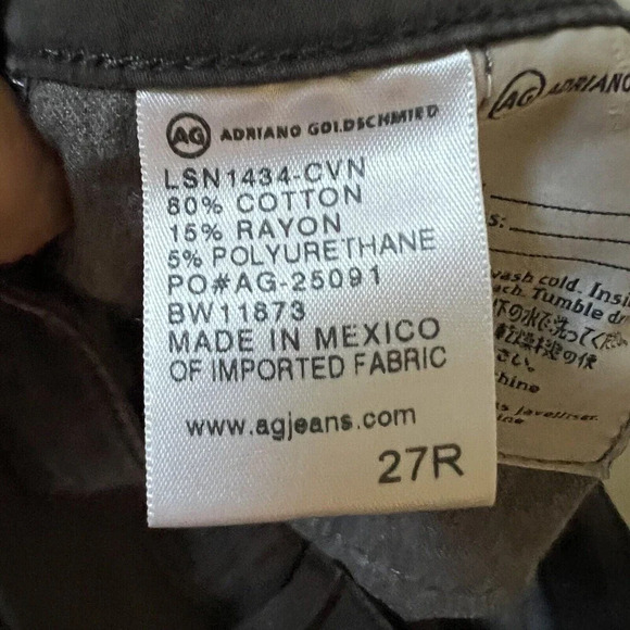AG Adriana Goldschmied Gray Prima Mid-Rise Skinny Jean Womens 27R Cigarette Pant - Picture 12 of 16